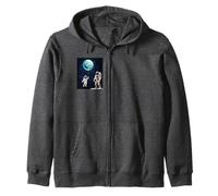 Space Age design of An Astronaut father And Son Zip Hoodie