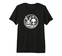 Space Alien and Easter Bunny Funny Cosmic Design Premium T-Shirt