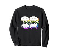 Space Alien Invaders Vintage Retro Gaming Sweatshirt, Adult Unisex, Black, X-Large