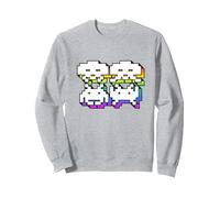 Space Alien Invaders Vintage Retro Gaming Sweatshirt, Adult Unisex, Heather Grey, X-Large