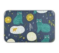 Space Aliens Cats Green Summer dog crate pad Self Cooling 38" x 23" cool pet pad for kitten indoor comfy manta fria para perros M