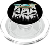 Space Aliens Cosmic Abduction Dinosaurs Spaceship Flat-Earth PopSockets PopGrip for MagSafe