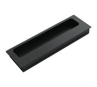 Space Aluminum Concealed Cabinet Handle, Brushed Bronze Matt Black Iron, Minimalist Flush Mount for Closet Sliding Door Hardware, Multiple Sizes(E*2)