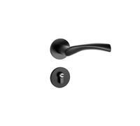 Space Aluminum Split Lock Silent Bedroom Interior Door Lock Black Aluminum Handle Wooden Door Lock(Kone-pieceLock)