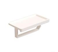 Space Aluminum Toilet Roll Holder Wall Mounted Cream | Spacious 21x12x9cm shelf, fits jumbo rolls, extra toiletries storage, modern cream white look
