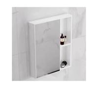 Space Aluminum Wall-Mounted Playroom Storage Cabinet Kids Toy with Open Shelf Sleek White Design 60x65x11CM Perfect for Children's Room Decor