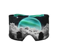 Space and Moon Print Print Soft Eye and Ear Muffs for Adults Sleeping Protection Cover for Travel Nap Relief