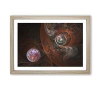 Space and Planets Abstract Framed Print | A2 Oak Framed Wall Art | Ready to Hang | Abstract Space Picture | Living Room Bedroom Lounge Office