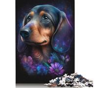 Space Animal Dachshund 1000 Piece Puzzles Wooden Jigsaw Puzzles for Adults, Difficult Jigsaw Adult Challenge Game 1000pcs (75x50cm)