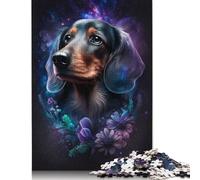 Space Animal Dachshund 1000 Piece Wooden Jigsaw Puzzle Educational Puzzle Family Game Jigsaws for Adults Christmas And Birthday Gifts 1000pcs (75x50cm)