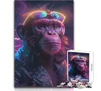Space Animal Monkey 1000 Pieces Puzzles for Adults Playful Learning Cognitive Activity for Joyful Surprises Size 38x52cm