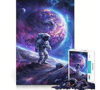 Space Astronaut 1000 Pieces Jigsaw Puzzles for Teenagers Memory Upgrade Casual Relax Sharp Cut Art Display (38x52cm)
