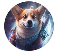 Space Astronaut Corgi Jigsaw Puzzle 1000 Pieces Round JigsawPuzzle 1000 Pieces for Adults Intricate Design for Teenagers, DIY Decor, And Brain-Boosting Fun 67.5x67.5cm