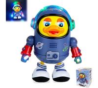 Space Astronaut Dancing Duck Robot Toy, Electric dancing duck, Musical Interactive ducks Cute Singing Walking Moving Dancings Toys with Music LED Lights for Birthday Gifts(Battery Model)