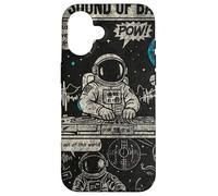 Space Astronaut DJ Beats Vinyl Record Retro Galaxy Case for iPhone 16
