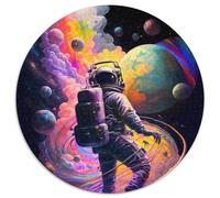 Space Astronaut Jigsaw Puzzles 1000 Pieces for Adults 1000 Piece Round Puzzle Family Fun Craft, Perfect for Birthdays, Holidays 67.5x67.5cm