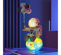 Space Astronaut Mini Building Set - Micro Blocks with LED Lighting Kit (1368 PCS) for Teens and Adults Ages 12 and Up - Nano Compatible Spaceman Earth Astronaut Mini Blocks Set DIY Bricks Toy