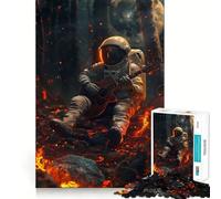 Space Astronaut Music Jigsaw Puzzles for Teenagers 1000 Piece Thought Toy Calm Escape Precise Edge Amazing Present (38x26cm)