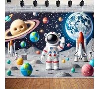 Space Astronaut Photo Backdrop Astronaut Outer Space Party Photography Background Out Space Galaxy Planets Astronaut Baby Shower Backdrop Solar System Planets Galaxy Boys Birthday Banner (B, 7x5feet)