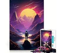 Space Astronaut Planet 1000 Pieces Jigsaw Puzzles for Adults Mental Logic Toy Serene Time Firm Cut (38x52cm)
