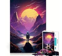 Space Astronaut Planet Jigsaw Puzzles for Teenagers 1000 Pieces Recall Boost Gentle Relax Smooth Cut Stylish Gift (38x26cm)