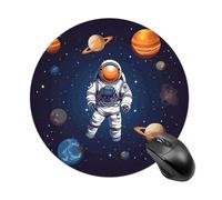 Space Astronaut Round Mouse Pad Smooth Glide Gaming Mousepad Extra Density Portable Comfortable Mouse Mat for Desk, Home, Office 7.8x7.8 Inches