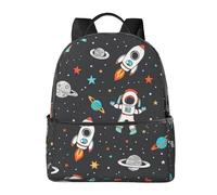 Space Astronaut Star Backpack for Women Men Galaxy Planet Teenage School Bag Bookbag Casual Daypack for College Travel Work