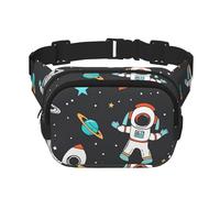 Space Astronaut Star Double Layer Waist Bag Pack Galaxy Planet Bum Bag Fanny Pack for Men Women, Adjustable Belt Bag for Travel Hiking Running Cycling Festival