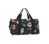 Space Astronaut Star Gym Bag for Men Women, Galaxy Planet Weekend Travel Duffle Bag with Shoe Compartment,Water-Resistant Sport Overnight Tote Dance Yoga Carry On Holdall