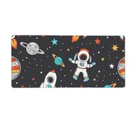 Space Astronaut Star Mouse Mat Galaxy Planet Gaming Mouse Pad with Stitched Edges Non-Slip Large Desk Mat for PC Laptop Office Home Gamer 900x400x3mm Keyboard Mousepad