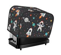 Space Astronaut Star Toaster Cover 2 Slice, Galaxy Planet Toaster Cozy with Pocket Stain Resistant Dustproof Kitchen Small Appliance Protector