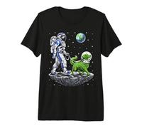 Space Astronaut Walking Alien Dog Planet Earth Premium T-Shirt