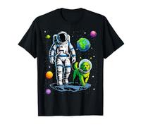 Space Astronaut Walking Alien Dog Planet Earth T-Shirt