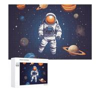 Space Astronaut Wooden Puzzles for Adults 1000 PCS Unique Shape Puzzles Wall Art Home Decor for Puzzle Lovers, Family, Friend Creative Gift Toys