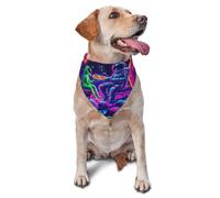 Space Astronauts And Alien Pizza Printed Graphic Pet Triangle Scarf For Dogs & Cats, Adjustable Cute Pet Bandana For & Photo Shoots