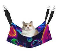 Space Astronauts And Alien Pizza Printed Pet Hammock - Sleeping Hammock For Cats, Rabbits, Ferrets, Puppies, Small Animals