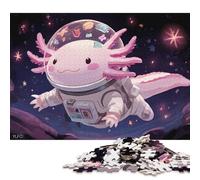 Space Axolotl Wooden Jigsaw Puzzles for Adults Fun 1000 Piece Decoration Toy Intellectual Game Stress Relief Toy Education Game Challenge Educational 1000pcs (75x50cm)