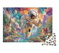 Space Balloon Fantasy 1000 Piece Adult Jigsaws | Impossible Hard Challenging Puzzle Astronaut in Vibrant Space Educational Decompression Game 70x50cm/1000pcs