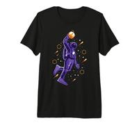 Space Basketball Basket Slam Dunk Astronaut Play Ball Star Premium T-Shirt