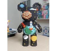 Space Bear Building Block Set, 3688 Pieces, 47cm Tall, Black Galaxy Design Creative Mini Building Blocks For Adults and Kids