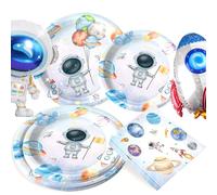 space birthday decoration astronaut party balloon space party tableware party accessories set space cardboard plates napkins balloons rocket decoration