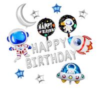 Space Birthday Party Supplies Decorations,Large Astronaut Mylar spaceship Rocket Foil Balloons for Boy Kids Space Birthday Astronaut UFO Theme Graduation Party Over The Moon Baby Shower Decorations