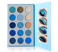 Space Blue Eyeshadow Palette DE'LANCI 15 Color Cosmetics Pressed Pigment Christmas Snowflake Eye Shadow Pallete Matte Shimmer Glitter Drama Makeup Eye Shadow Powder Long Lasting