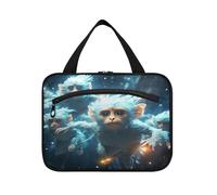 Space Blue Monkeys Hanging Travel Toiletry Cosmetic Makeup Bag Large Capacity Foldable Storage Wash Bags for Women Girls Bathroom