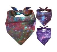 Space Blue & Purple Dog Bandana: Starry Print Triangle Scarf for Pets, Dogs, Puppies & Small Breeds