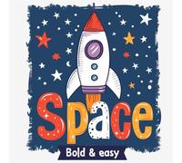 Space Bold and Easy Coloring Book: A simple and cute adventure through the planets, perfect for kids and adults (Bold & Easy)