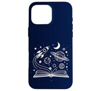 Space Books Bookworm Astronomy Science Galaxy Planet Phone Case for iPhone 16 Pro Max