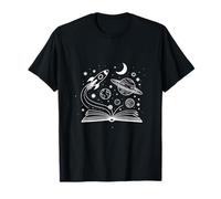 Space Books Bookworm Astronomy Science Galaxy Planet T-Shirt
