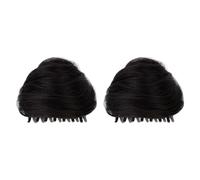 Space Bun Hair Clip Accessory Lightweight Thick Hair Styling Accessories Lazy Hairpiece for Weddings Proms Girls (2 Pieces)- Black
