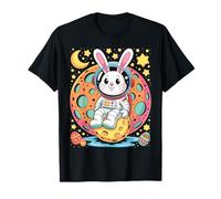 Space Bunny Easter Egg Planet Happy Easter Day Boy Girl Kids T-Shirt